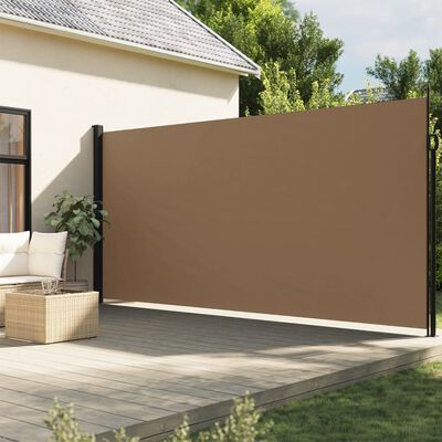 vidaXL Toldo lateral retrátil 220x500 cm cinzento-acastanhado