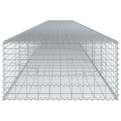 vidaXL Cesto gabião com cobertura 1000x100x50 cm ferro galvanizado