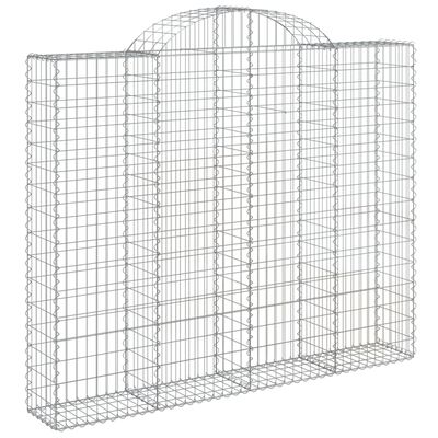 vidaXL Cesto gabião arqueado 200x30x160/180 cm ferro galvanizado