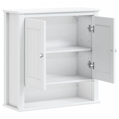 vidaXL Móvel de parede p/ WC BERG 69,5x27x71,5cm madeira maciça branco