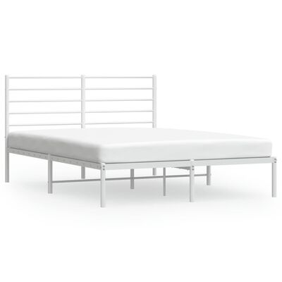 vidaXL Estrutura de cama com cabeceira 140x190 cm metal branco