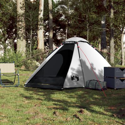 vidaXL Tenda de campismo cúpula p/ 4 pessoas opaca impermeável branco