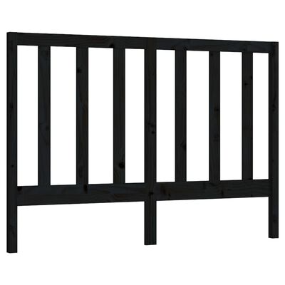 vidaXL Cabeceira de cama 126x4x100 cm pinho maciço preto