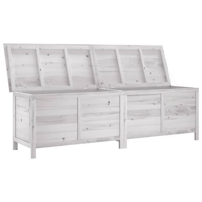 vidaXL Caixa arrumação p/ jardim 198,5x50x56,5 cm abeto maciço branco