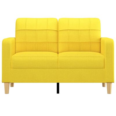 vidaXL Sofá de 2 lugares 120 cm tecido amarelo-claro