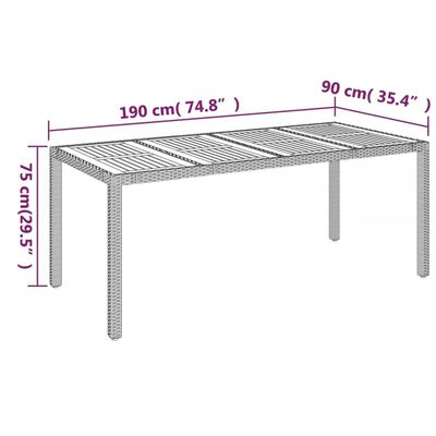 vidaXL 9 pcs conjunto de jantar p/ jardim c/ almofadões vime PE cinza