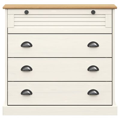 vidaXL Armário com gavetas VIGO 80x40x76 cm pinho maciço branco