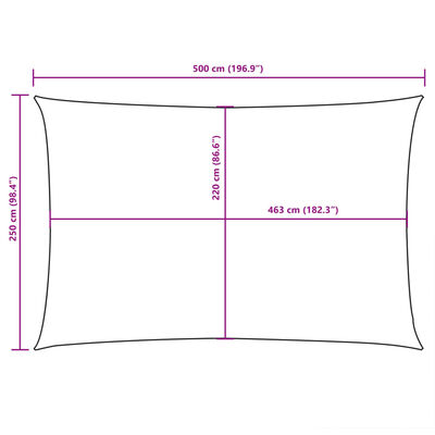 vidaXL Para-sol estilo vela tecido oxford retangular 2,5x5 m castanho