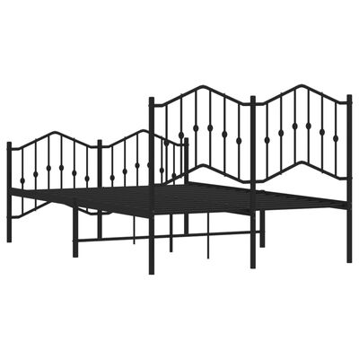 vidaXL Estrutura de cama com cabeceira e pés 120x190 cm metal preto