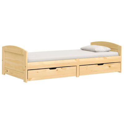 vidaXL Sofá-cama com 2 gavetas 90x200 cm madeira de pinho maciça IRUN