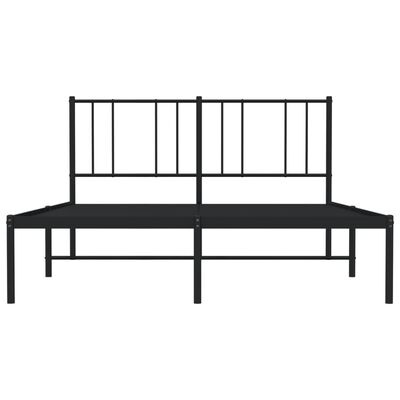 vidaXL Estrutura de cama com cabeceira 135x190 cm metal preto