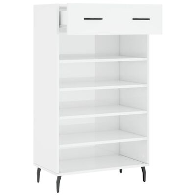 vidaXL Sapateira 60x35x105 cm derivados de madeira branco brilhante