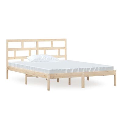 vidaXL Estrutura de cama king 150x200 cm madeira maciça