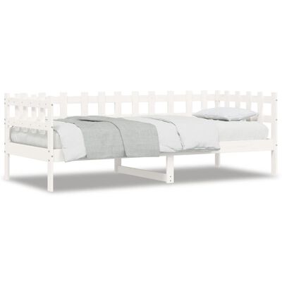 vidaXL Sofá-cama sem colchão 80x200 cm madeira de pinho maciça branco