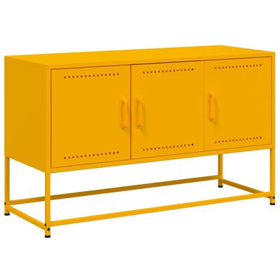 vidaXL Móvel de TV 100,5x39x60,5 cm aço amarelo mostarda