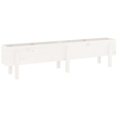 vidaXL Canteiro elevado de jardim 160x30x38 cm pinho maciço branco