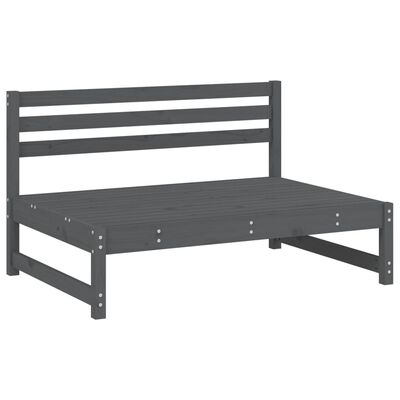 vidaXL Sofás de centro para jardim 2 pcs 120x80 cm pinho maciço cinza