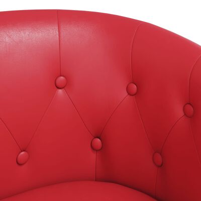 vidaXL Poltrona couro artificial vermelho