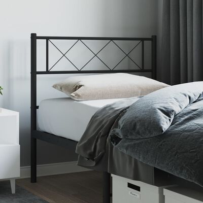 vidaXL Cabeceira de cama 75 cm metal preto