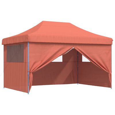 vidaXL Tenda p/ festas pop-up dobrável 4 paredes laterais terracotta