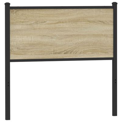 vidaXL Cabeceira de cama 75cm derivados de madeira/aço carvalho sonoma