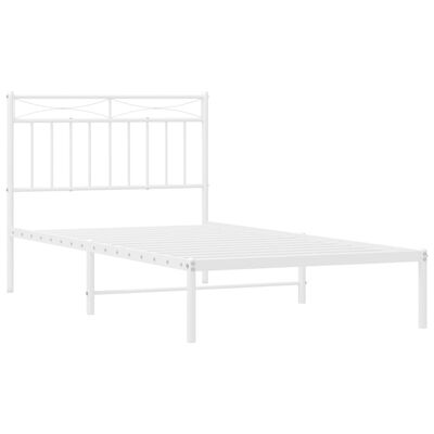 vidaXL Estrutura de cama com cabeceira 100x190 cm metal branco