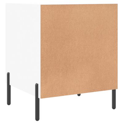 vidaXL Mesa de cabeceira 40x40x50cm derivados madeira branco brilhante