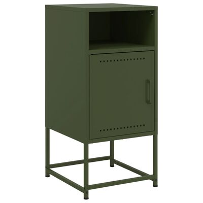 vidaXL Mesa de cabeceira 36x39x78 cm aço verde-azeitona