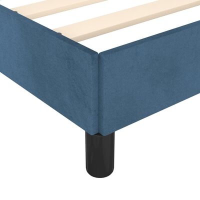 vidaXL Estrutura de cama 100x200 cm veludo azul-escuro