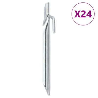 vidaXL Estacas p/ tenda 24 pcs forma de U 17 cm Ø20 mm aço galvanizado