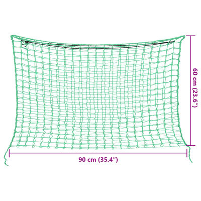 VidaXL Redes para feno 2 pcs retangular 90x60 cm PP verde