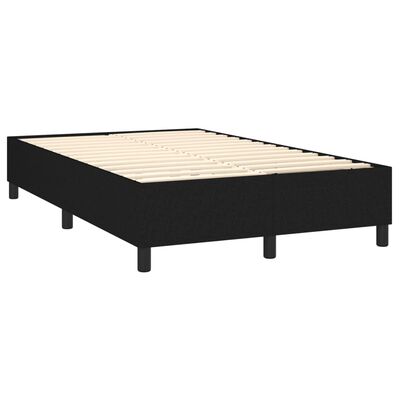 vidaXL Cama com molas/colchão 120x200 cm tecido preto