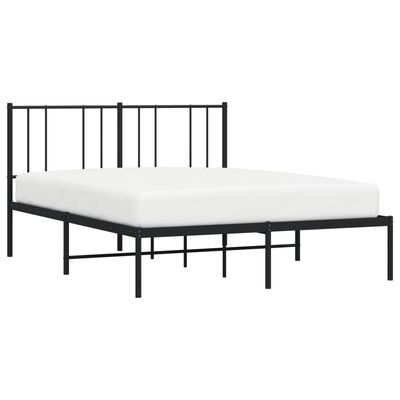 vidaXL Estrutura de cama com cabeceira 160x200 cm metal preto