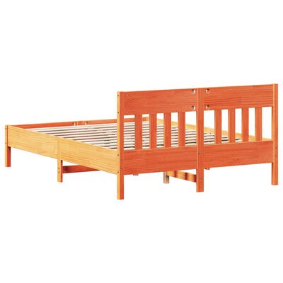 VidaXL Cama sem colchão 140x190 cm pinho maciço castanho-mel