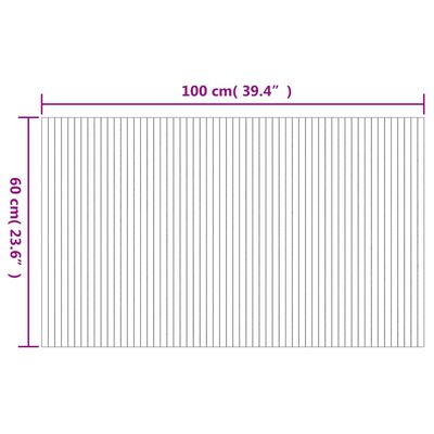 vidaXL Tapete retangular 60x100 cm bambu castanho