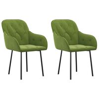 vidaXL Cadeiras de jantar 2 pcs veludo verde-claro