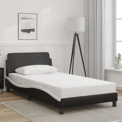 vidaXL Estrutura cama c/ cabeceira 100x200 cm couro artificial