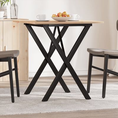 vidaXL Mesa de jantar estrutura em X 60x60x75 cm pinho e ferro fundido