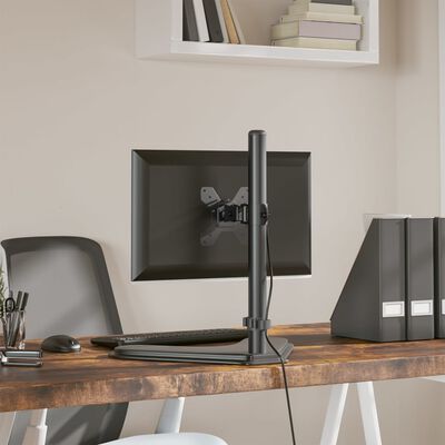 vidaXL Suporte para monitor VESA 75/100 mm aço preto