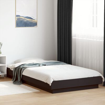 vidaXL Estrutura de cama 100x200 cm derivados de madeira preto