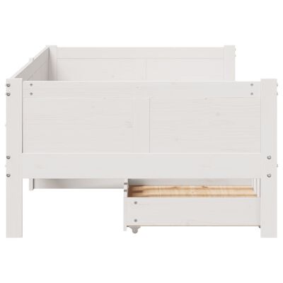 vidaXL Sofá-cama c/ gavetas 90x190 cm madeira de pinho maciça branco