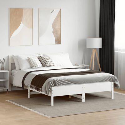 vidaXL Cama sem colchão 120x200 cm madeira de pinho maciça branco