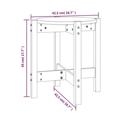 vidaXL Mesa de centro Ø 42,5x45 cm madeira pinho maciça castanho-mel