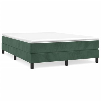 vidaXL Estrutura de cama 140x190 cm veludo verde-escuro