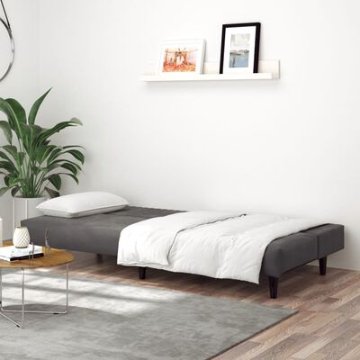 vidaXL Sofá-cama de 2 lugares veludo cinzento-escuro