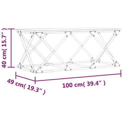 vidaXL Mesa de centro 100x49x40 cm derivados de madeira cinza sonoma