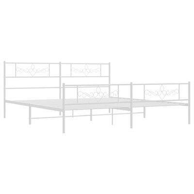 vidaXL Estrutura de cama com cabeceira e pés 200x200 cm metal branco