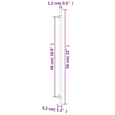 vidaXL Puxadores para móveis 10 pcs 480 mm aço inoxidável bronze