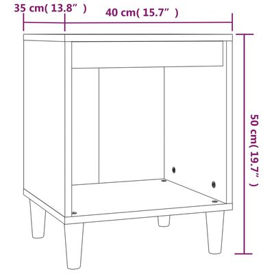 vidaXL Mesas de cabeceira 2 pcs 40x35x50 cm branco