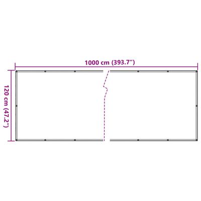 vidaXL Tela privacidade p/ varanda aspeto plantas 1000x120cm PVC verde